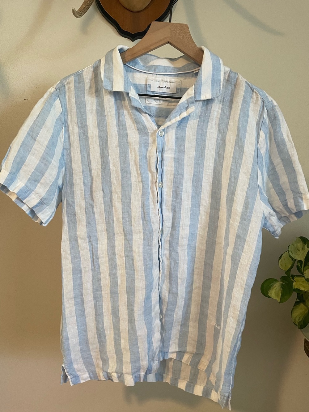 Costal Blue Striped Linen Shirt